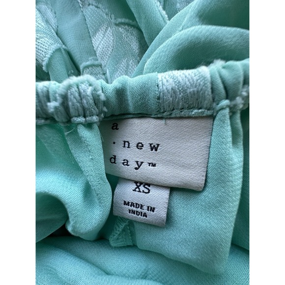 A New Day Dress Womens X-Small Mint Green Floral Lined Jacquard Maxi Slip‎ New - Picture 5 of 13